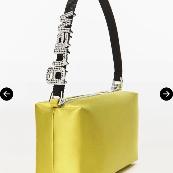Alexander Wang Heiress Medium Pouch in Satin w/ Crystal Embellishment Light Kiwi - Picture 2 of 11